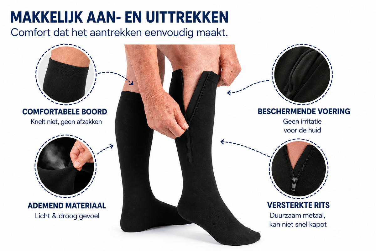 Velozia ZipSupport – Compressiekousen met Rits