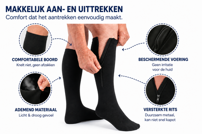 Velozia ZipSupport – Compressiekousen met Rits