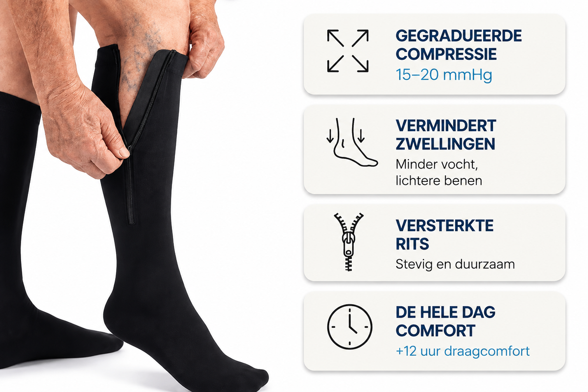 Velozia ZipSupport – Compressiekousen met Rits